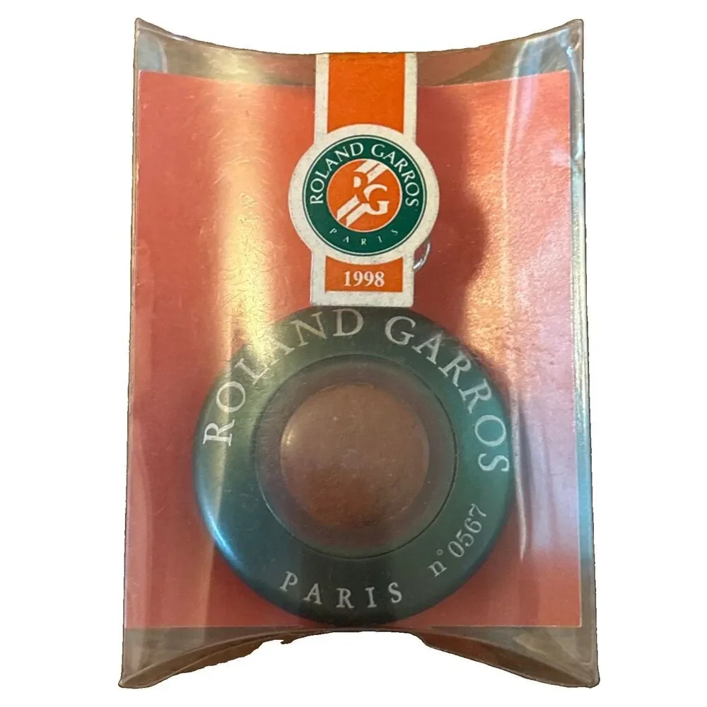 Vintage 1998 Roland Garros Keychain With Red Court Clay And Certificate